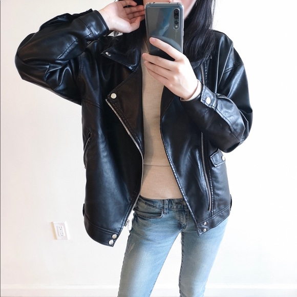 Summer Sale PU leather black motorcycle jacket - Picture 3 of 8